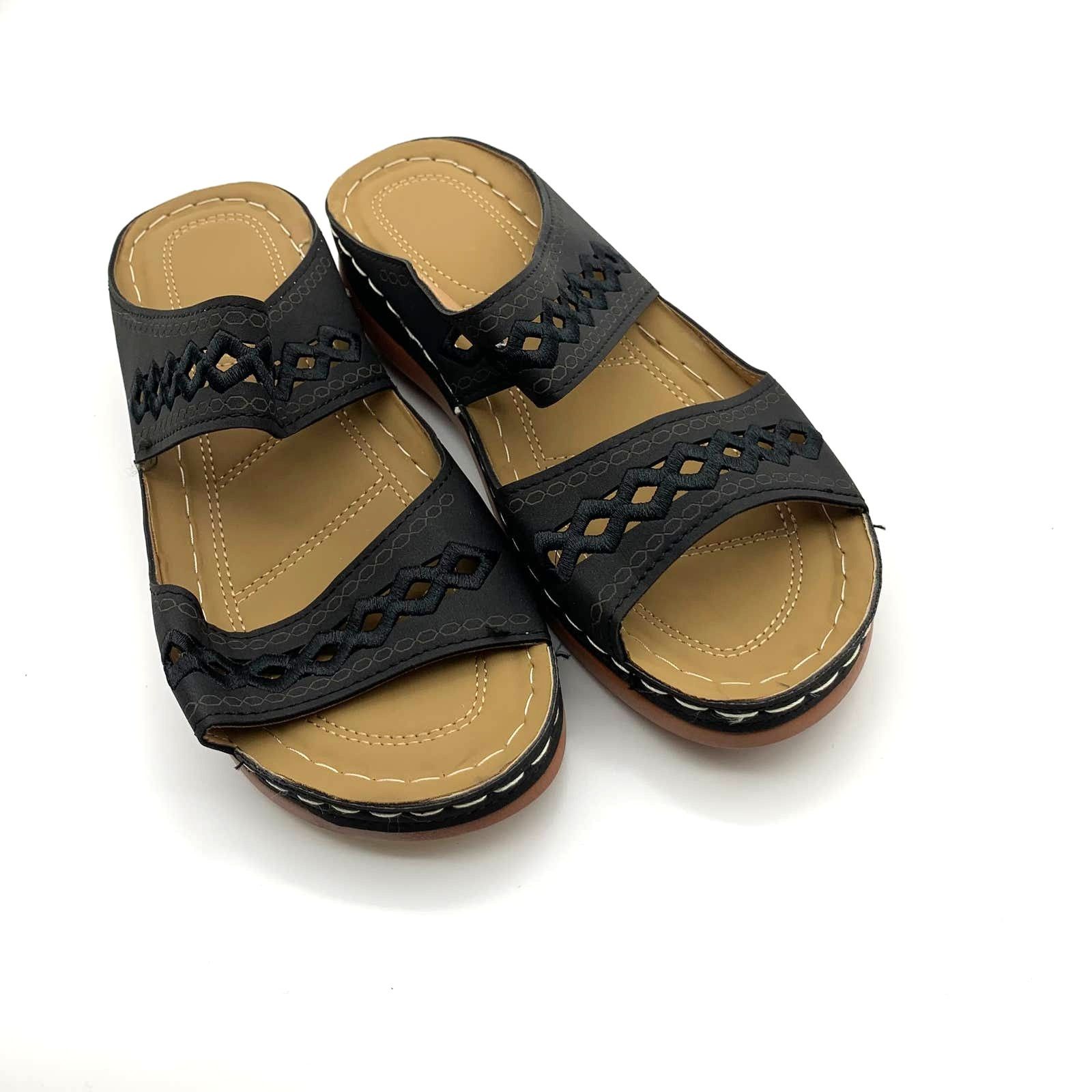 Other Black Sandals Womens Size 8 Fashion Casual Wedges Shoes Size US 8 / IT 38 - 4 Thumbnail