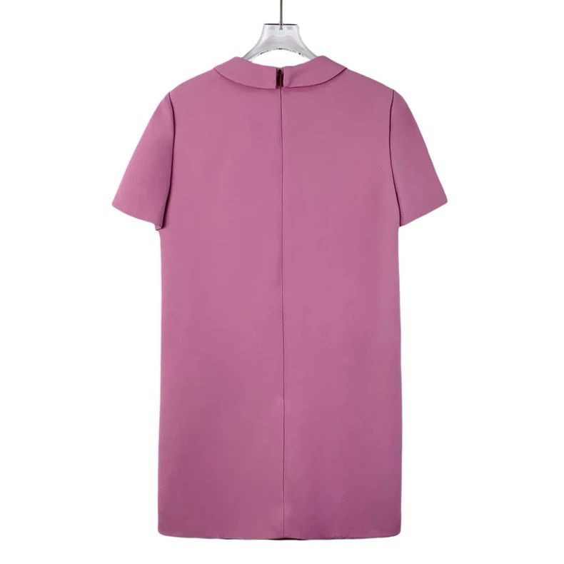 Gucci Pink mulberry silk doll collar short-sleeved dress