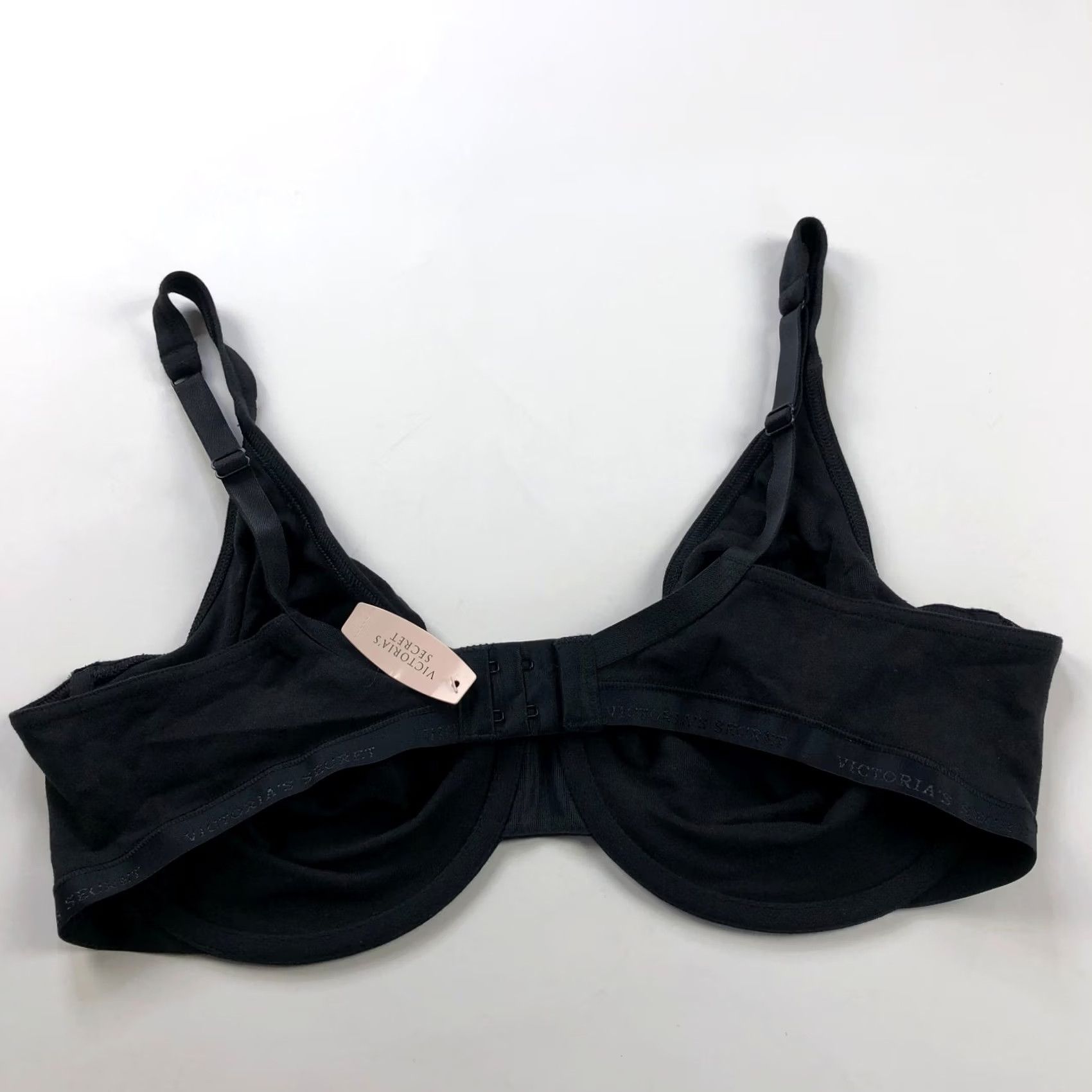Victoria's Secret Victoria's Secret Bra 40DD Cotton Underwire Unlined Black HS? Size ONE SIZE - 2 Thumbnail