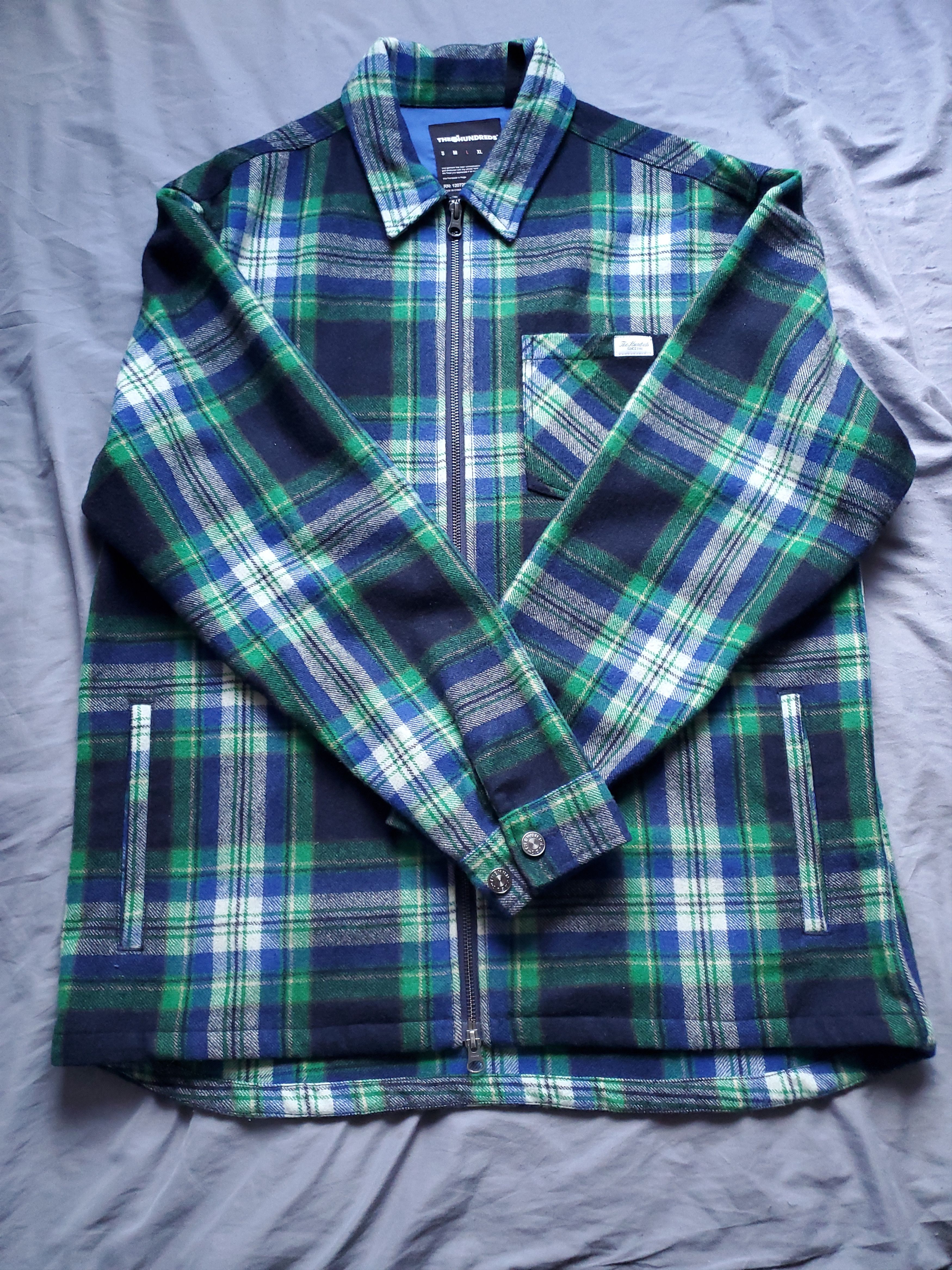 The Hundreds The Hundreds Green Wool Plaid Jacket Size US L / EU 52-54 / 3 - 1 Thumbnail