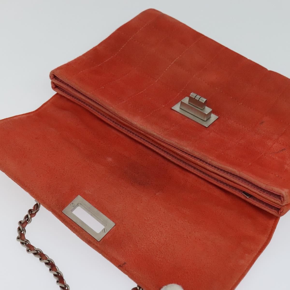 Chanel CHANEL Choco Bar Chain Shoulder Bag Suede Red CC Size ONE SIZE - 15 Thumbnail