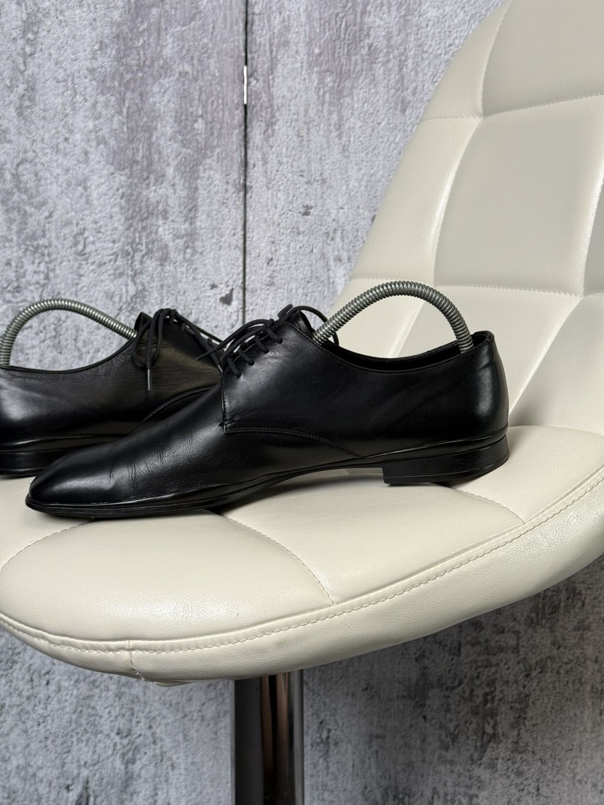 Prada PRADA Men’s Black Leather Lace Up Dress Derby Dress Shoes Size US 8.5 / EU 41-42 - 11 Thumbnail