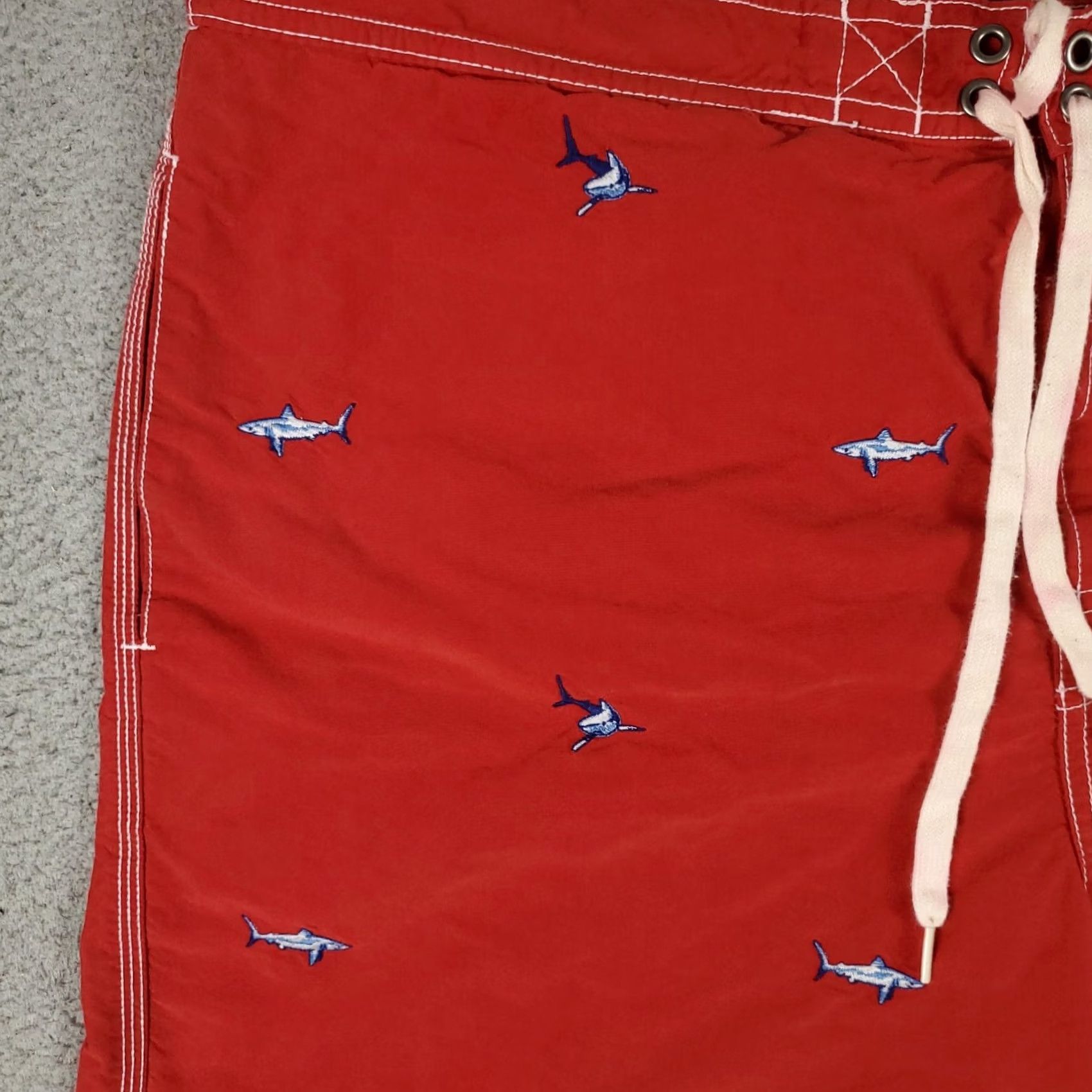 Polo Ralph Lauren Ralph Lauren Mens XL Red Shark Embroidered Beach Board Swim Trunks Size US 36 / EU 52 - 2 Thumbnail