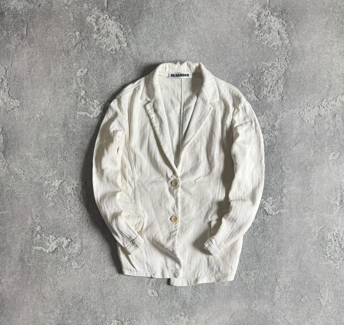 Designer Jil Sander 36 linen button up vintage blazer jacket retro Size S / US 4 / IT 40 - 1 Thumbnail