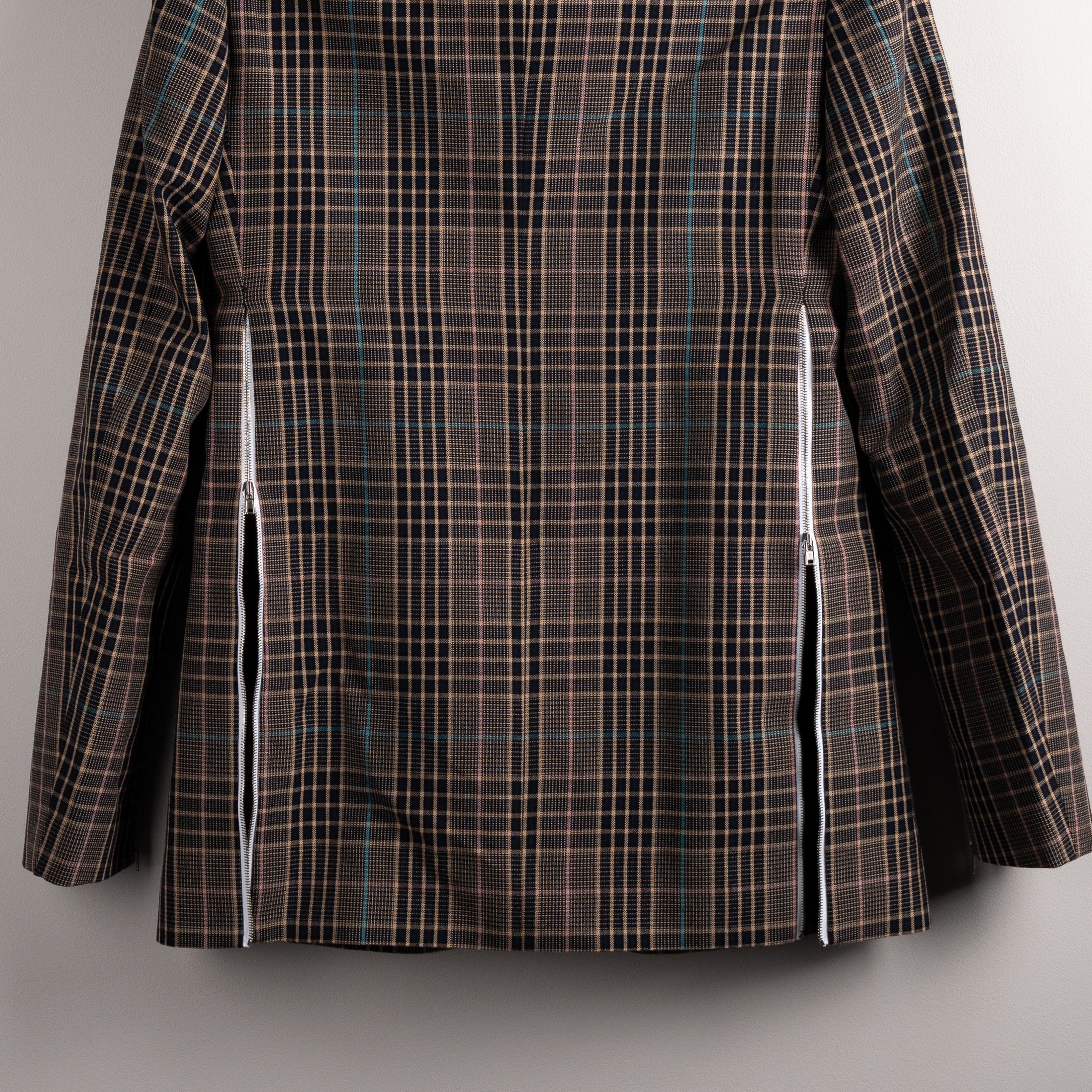 Raf Simons Raf Simons Back Zip Plaid Blazer Brown Size US L / EU 52-54 / 3 - 7 Thumbnail