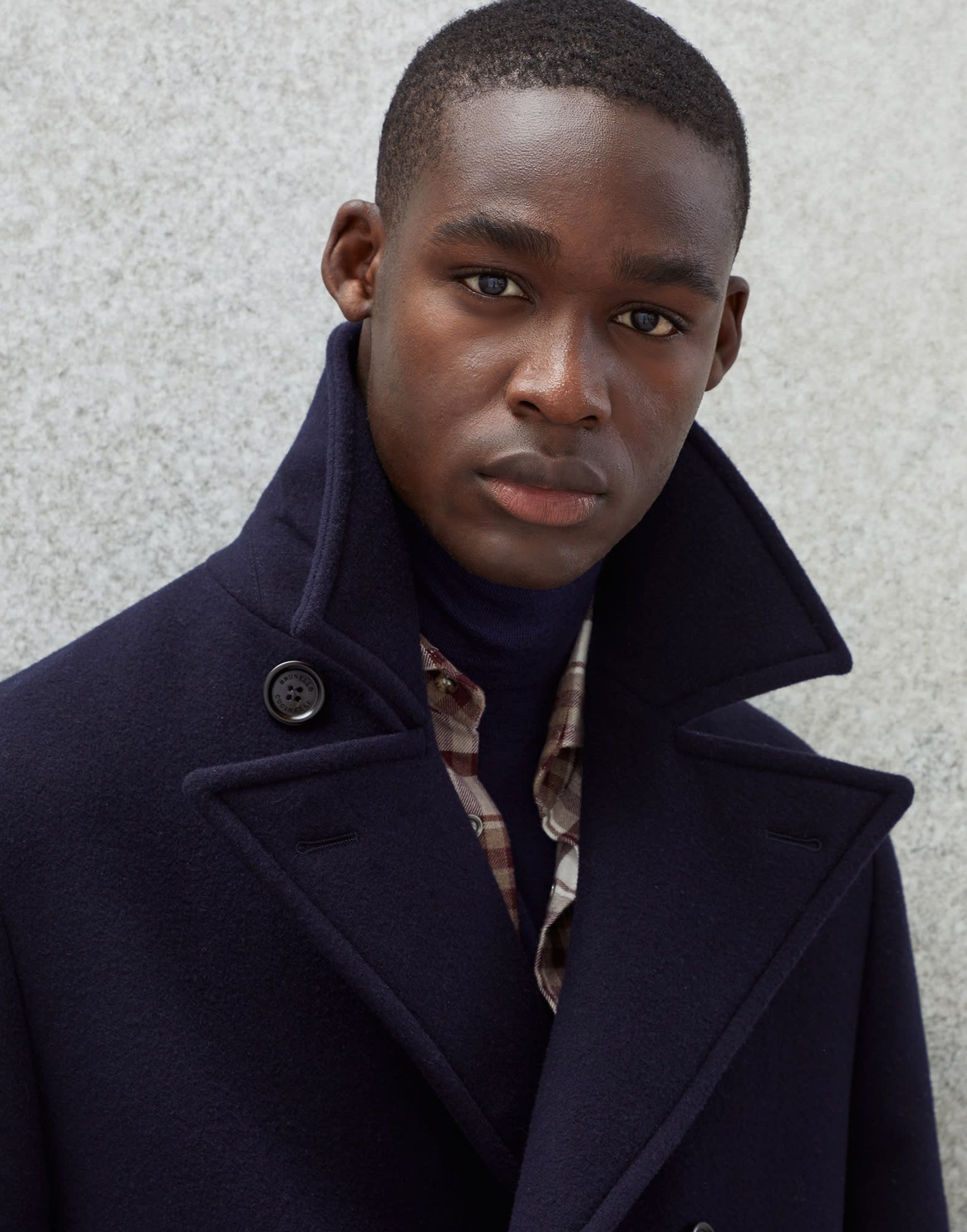 Brunello Cucinelli o1w1db10225 Caban Pea Coat in Navy Size US L / EU 52-54 / 3 - 3 Thumbnail