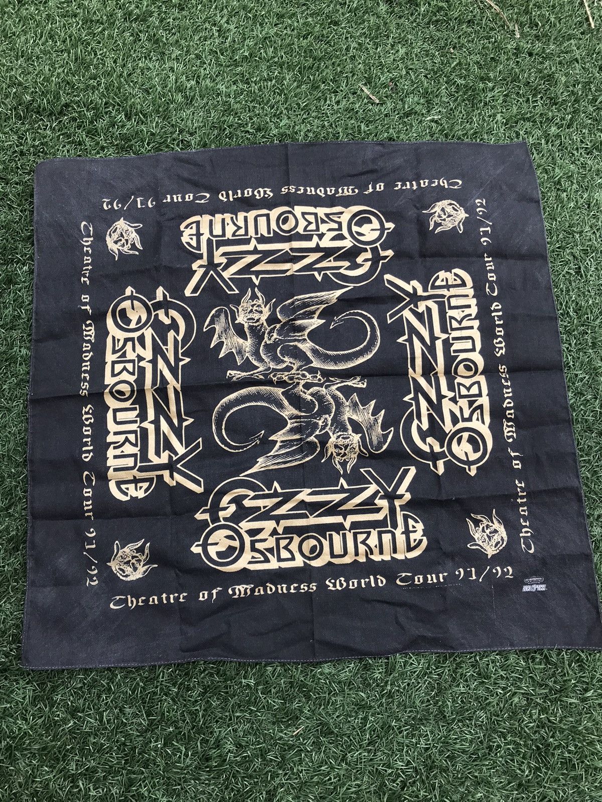 Ozzy Osbourne Vintage 90s Ozzy Osbourne Tour Bandana Scarf Shirt Size ONE SIZE - 3 Thumbnail