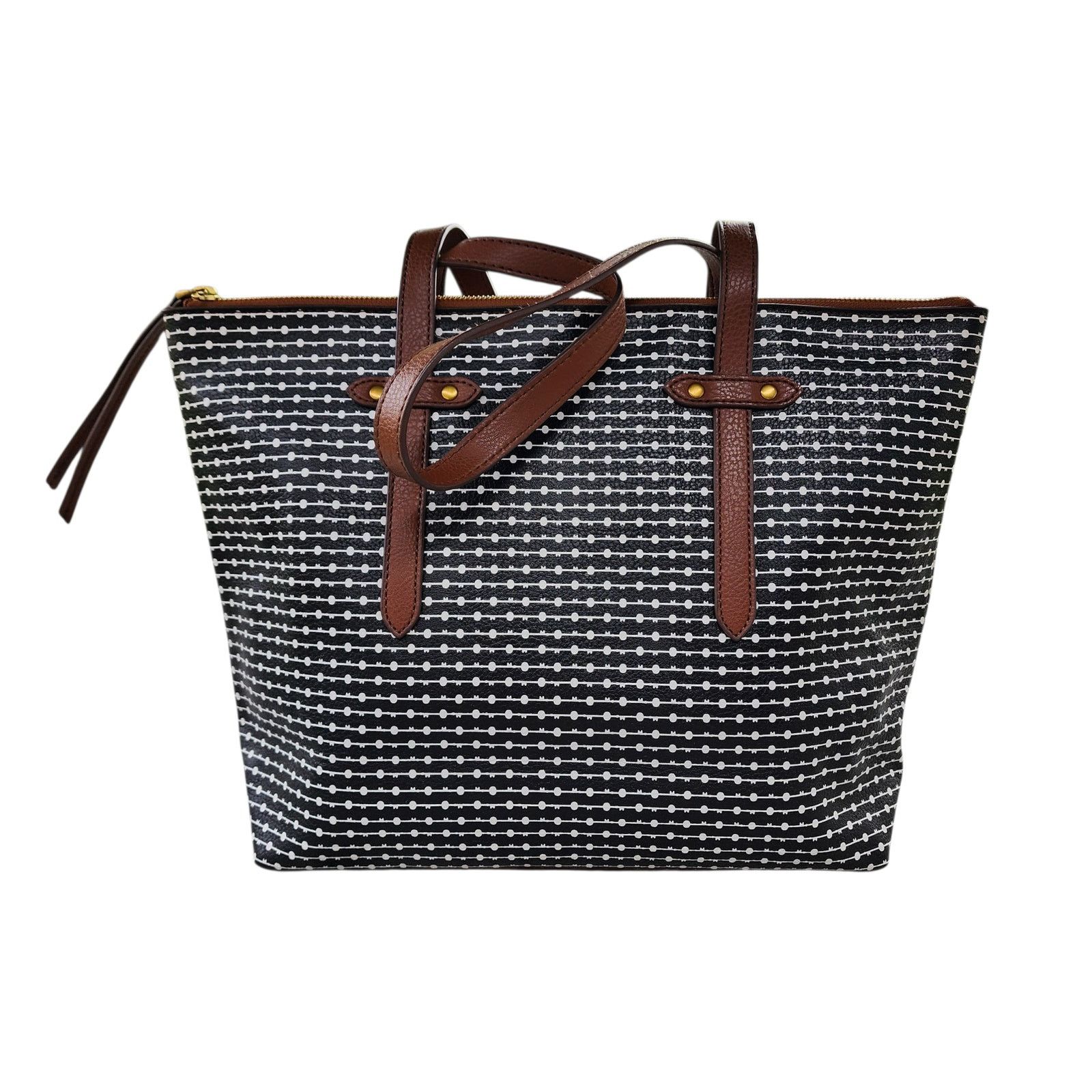 Fossil FOSSIL Felicity Ivory Dot Faux Leather Tote Bag Wallet Set Size ONE SIZE - 7 Thumbnail