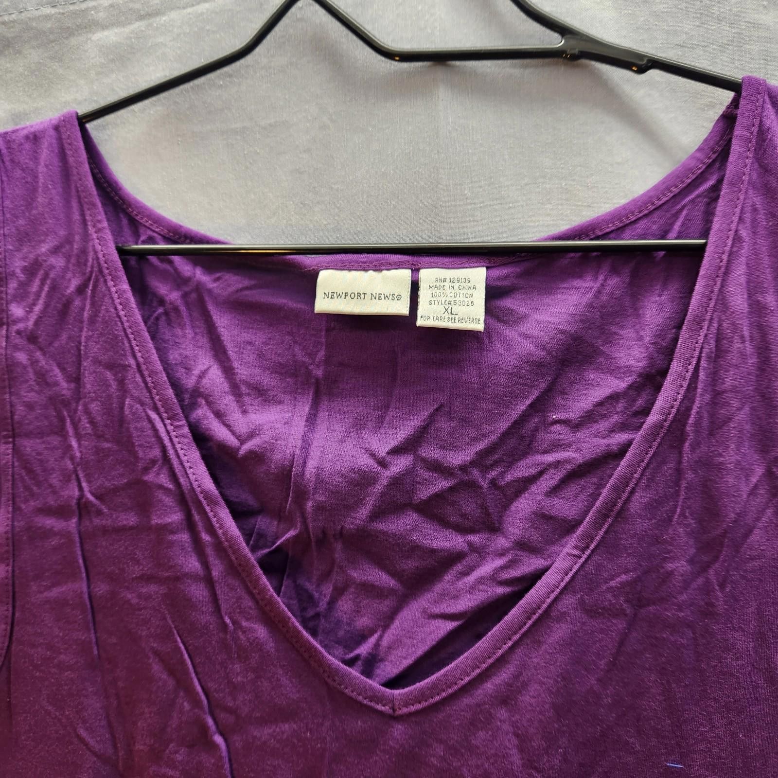 Designer Newport News Purple Cotton Tank Size XL Size XL / US 12-14 / IT 48-50 - 4 Thumbnail