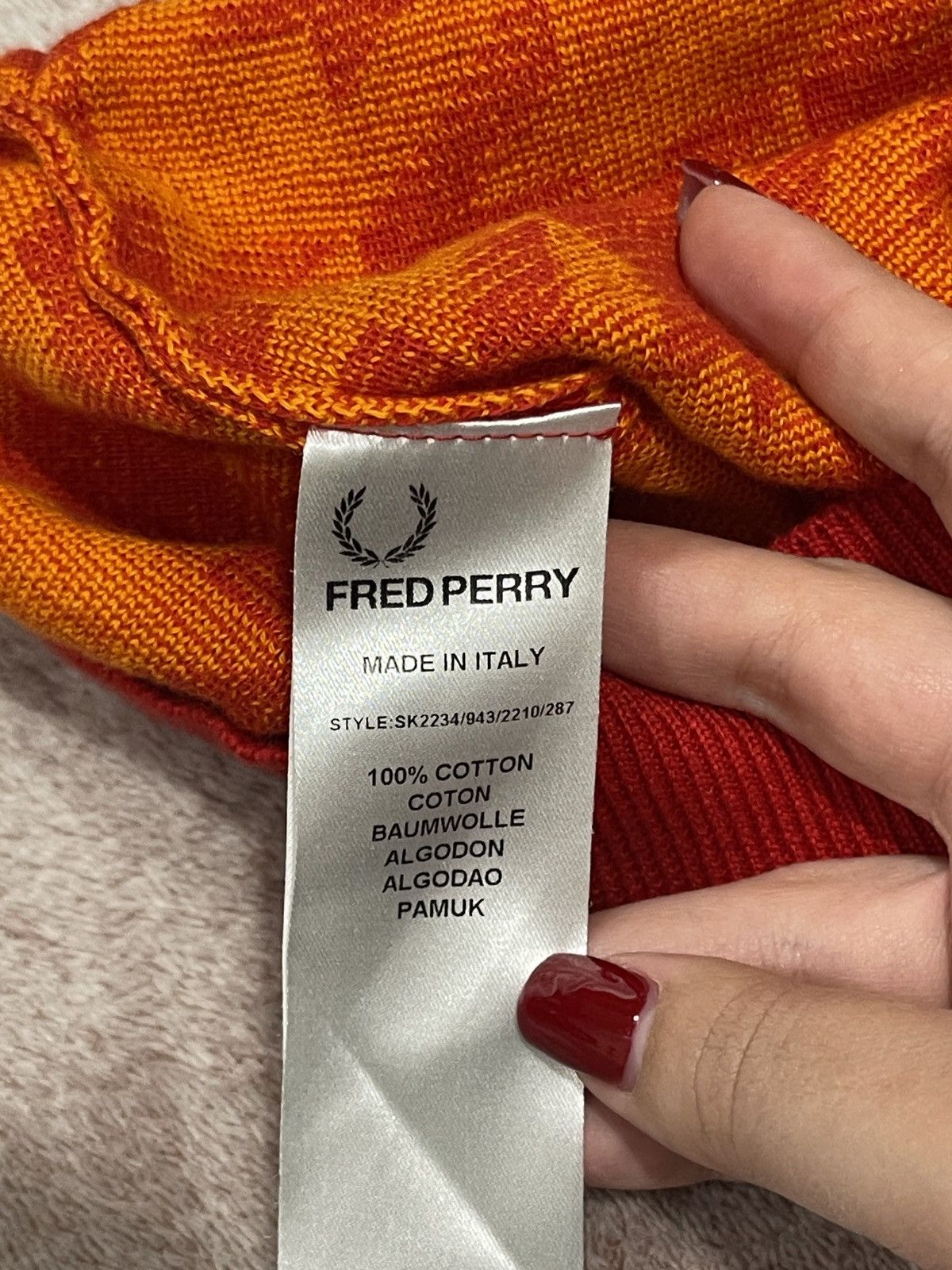 Designer × Fred Perry × Raf Simons Raf Simons Fred Perry V-neck Houndstooth College Sweater 40 Size US M / EU 48-50 / 2 - 7 Thumbnail