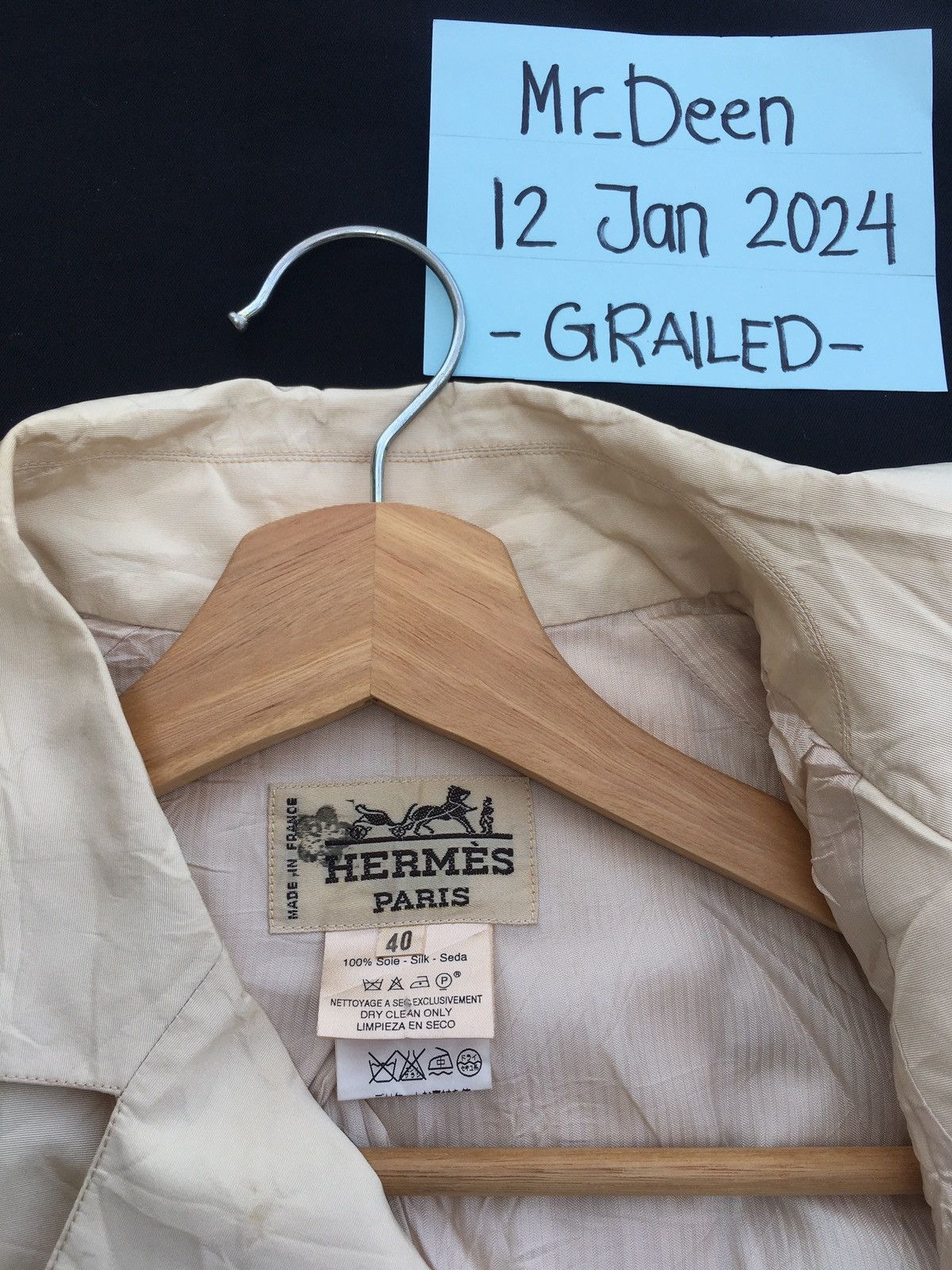 Hermes Vintage 90s HERMÈS Trench Coat Double Breasted Coat Size M / US 6-8 / IT 42-44 - 18 Thumbnail