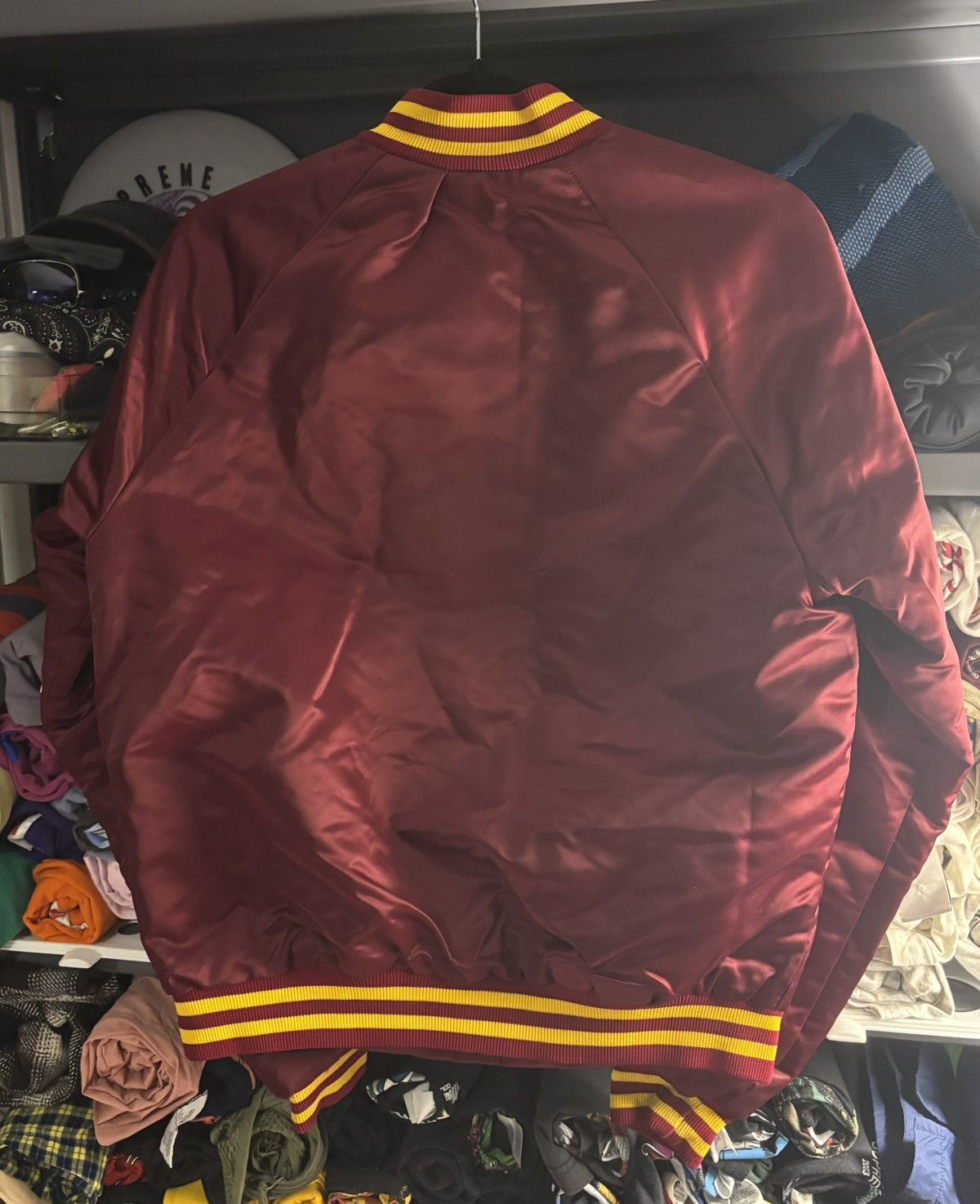 Vintage Vintage “Sandy” Varsity Jacket Burgandy/Gold Size S / US 4 / IT 40 - 2 Thumbnail