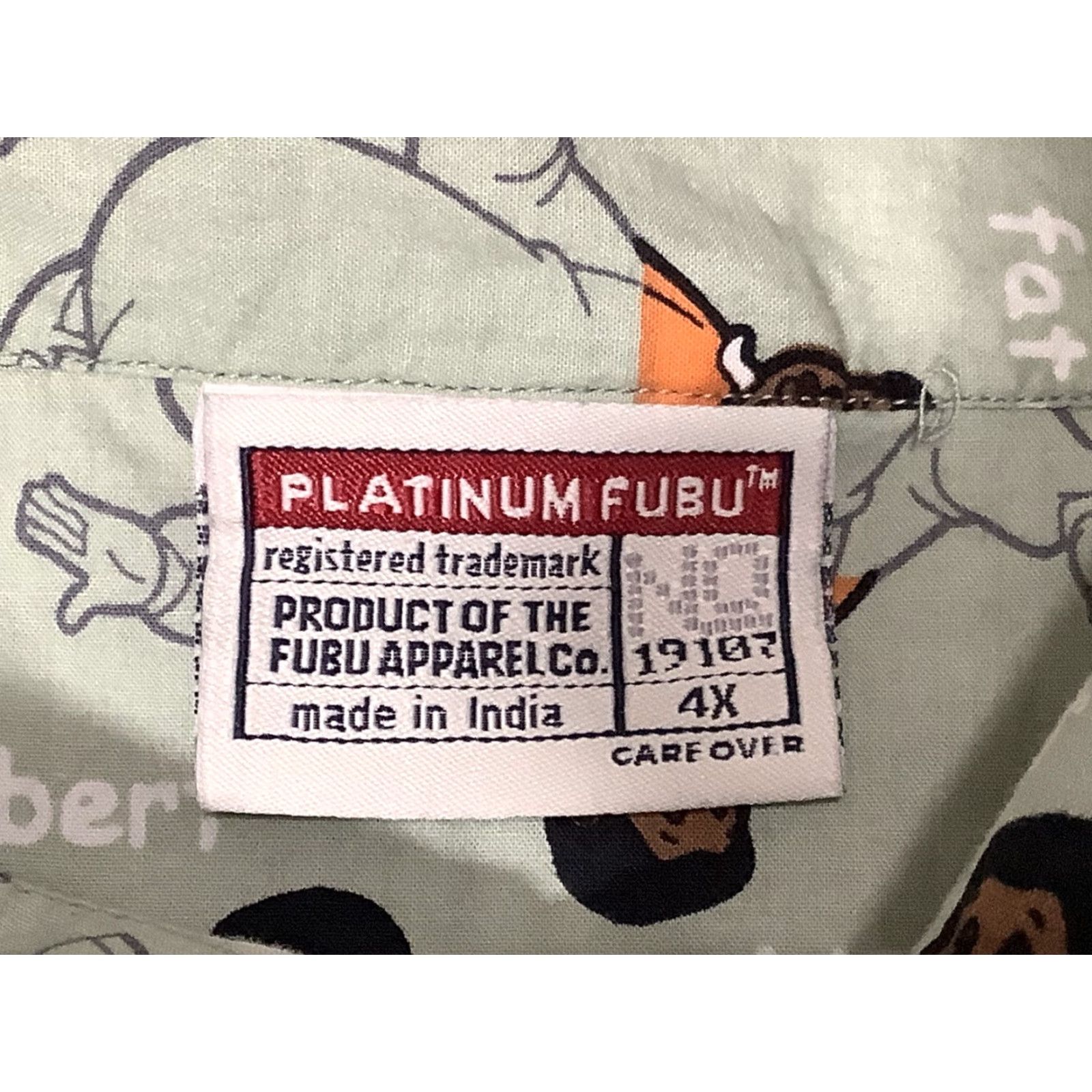 Fubu VINTAGE FUBU Fat Albert Shirt Mens 4XL Graphic Print Button-Up Hip Hop 2000s Green Cotton Collared Shirt Mens Girls/Boys Size US XXL / EU 58 / 5 - 3 Thumbnail