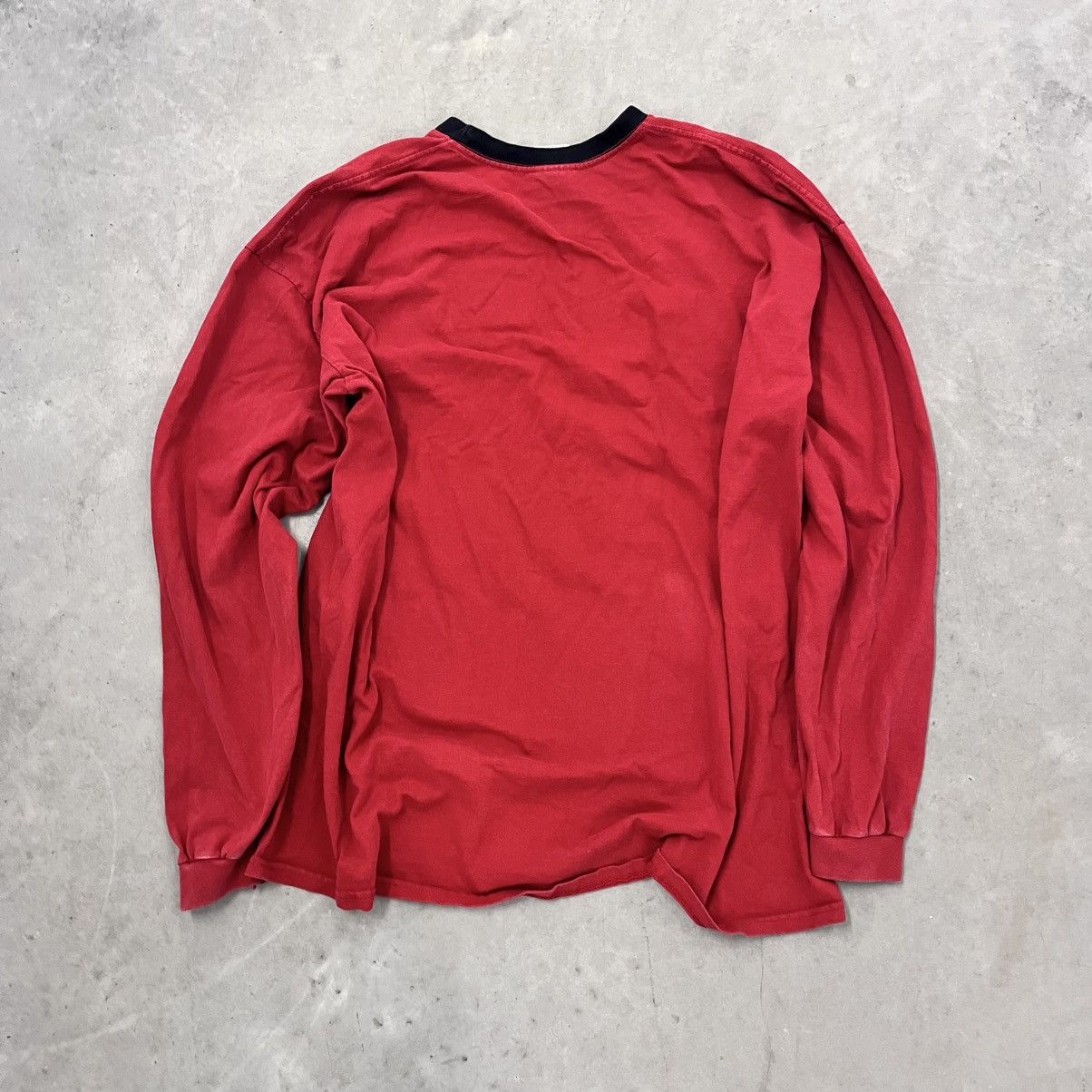 Nike × Vintage Crazy 2000s Y2K Nike Embroidered Red Ringer Long Sleeve XXL Size US XXL / EU 58 / 5 - 2 Thumbnail