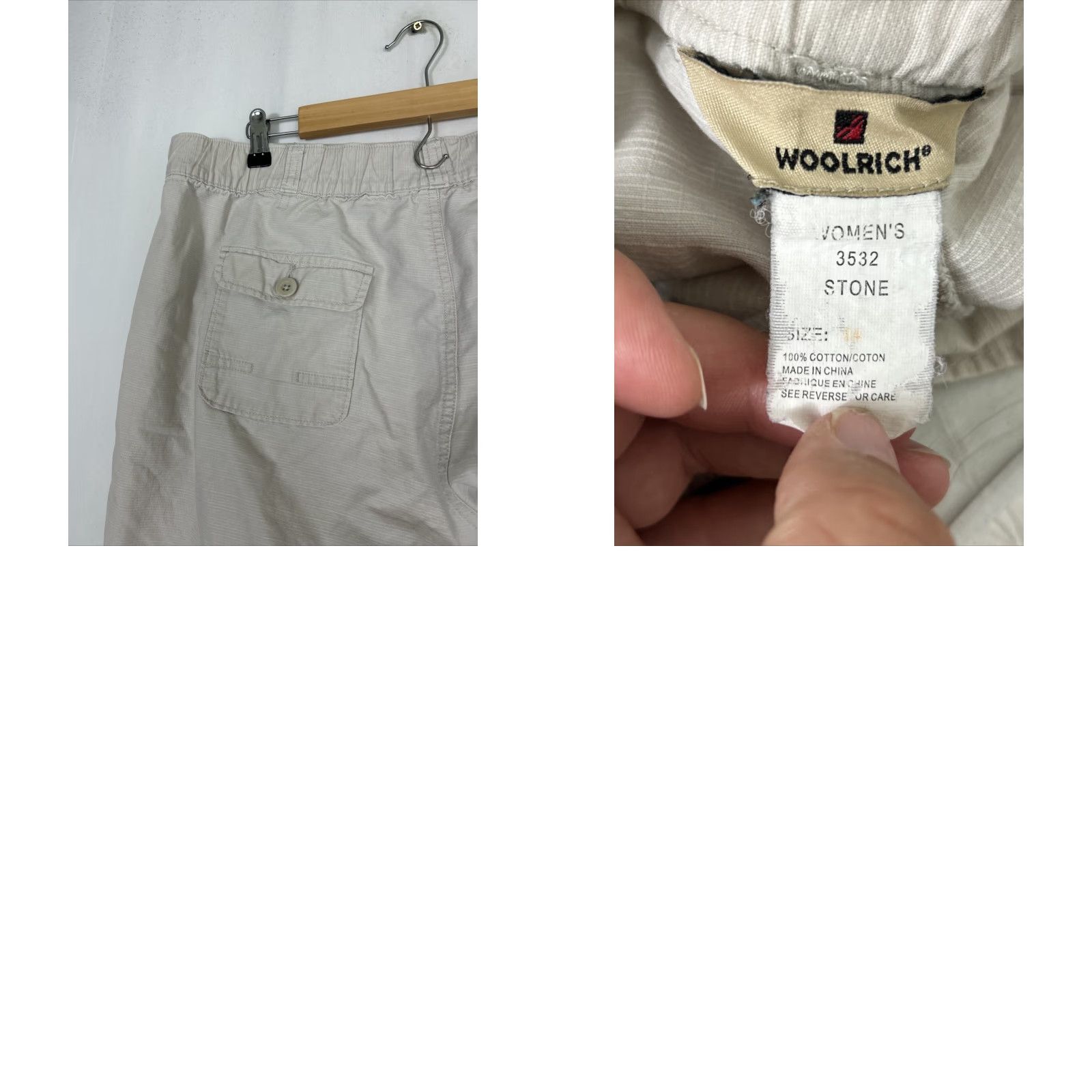 Vintage Woolrich Women Size 14 Beige Chino Shorts Elastic Waist Cotton User: Woolrich Women's Size 14 Beige Chino Shorts Elastic Waist Cotton Size 36" / US 14 / IT 50 - 9 Thumbnail