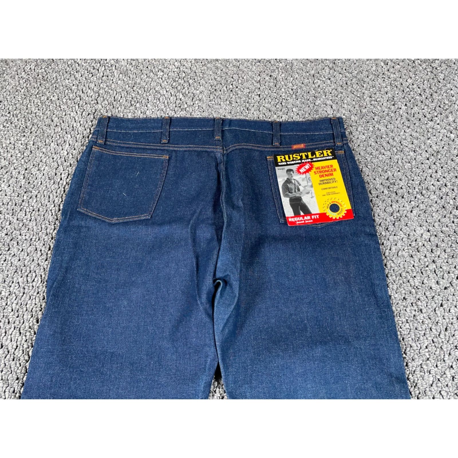 VINTAGE Rustler Men's Jeans Bootcut Fit 40 x 29 Denim 80s USA Made