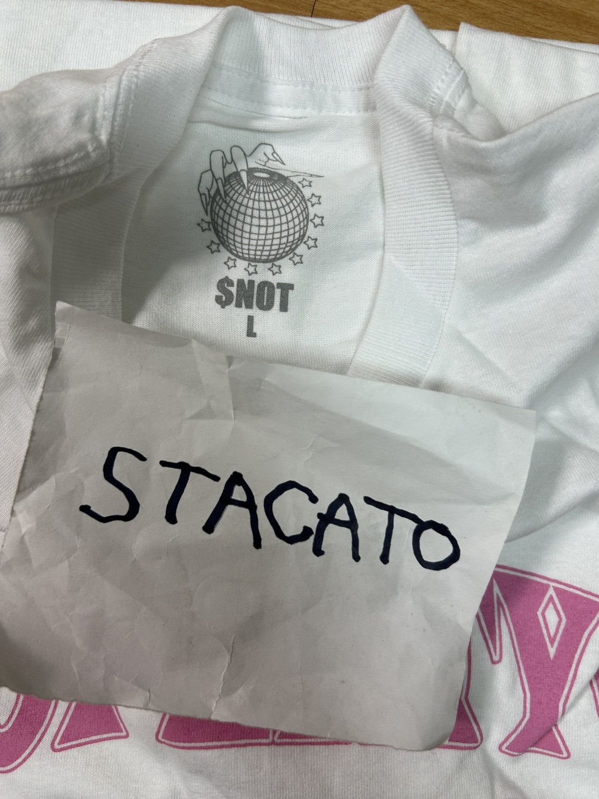 Rap Tees × Vintage $NOT Property Tee White/Pink Large Size US L / EU 52-54 / 3 - 3 Thumbnail
