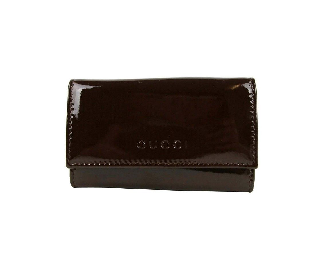 Gucci Men's Dark Brown Patent Leather Key Chain Holder With Box Size ONE SIZE - 1 Thumbnail