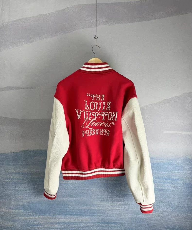 Louis Vuitton Louis Vuitton Louis Vuitton Red and White Baseball Jacket- Size US L / EU 52-54 / 3 - 3 Thumbnail