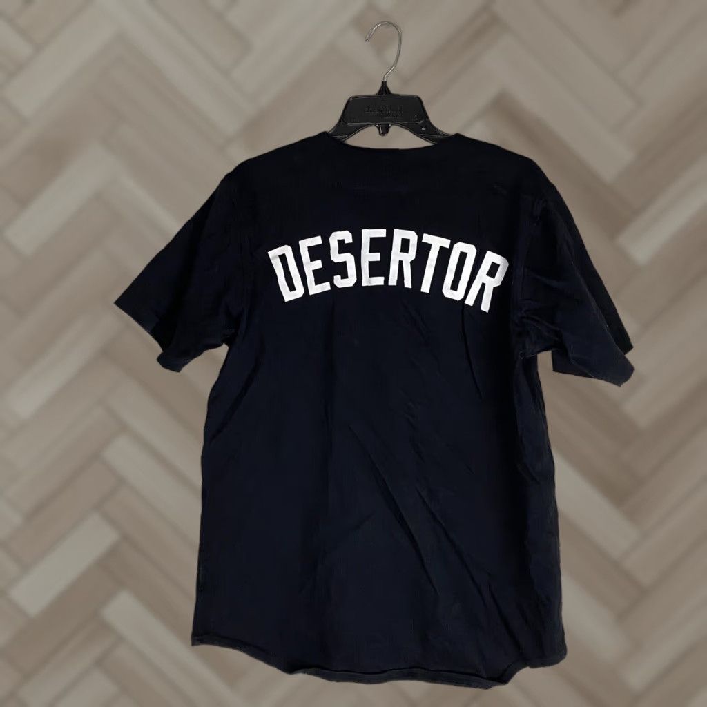 VINTAGE Undefeated Desertor Baseball Jersey Shirt M Black Mens Baseball 2000s Y2K