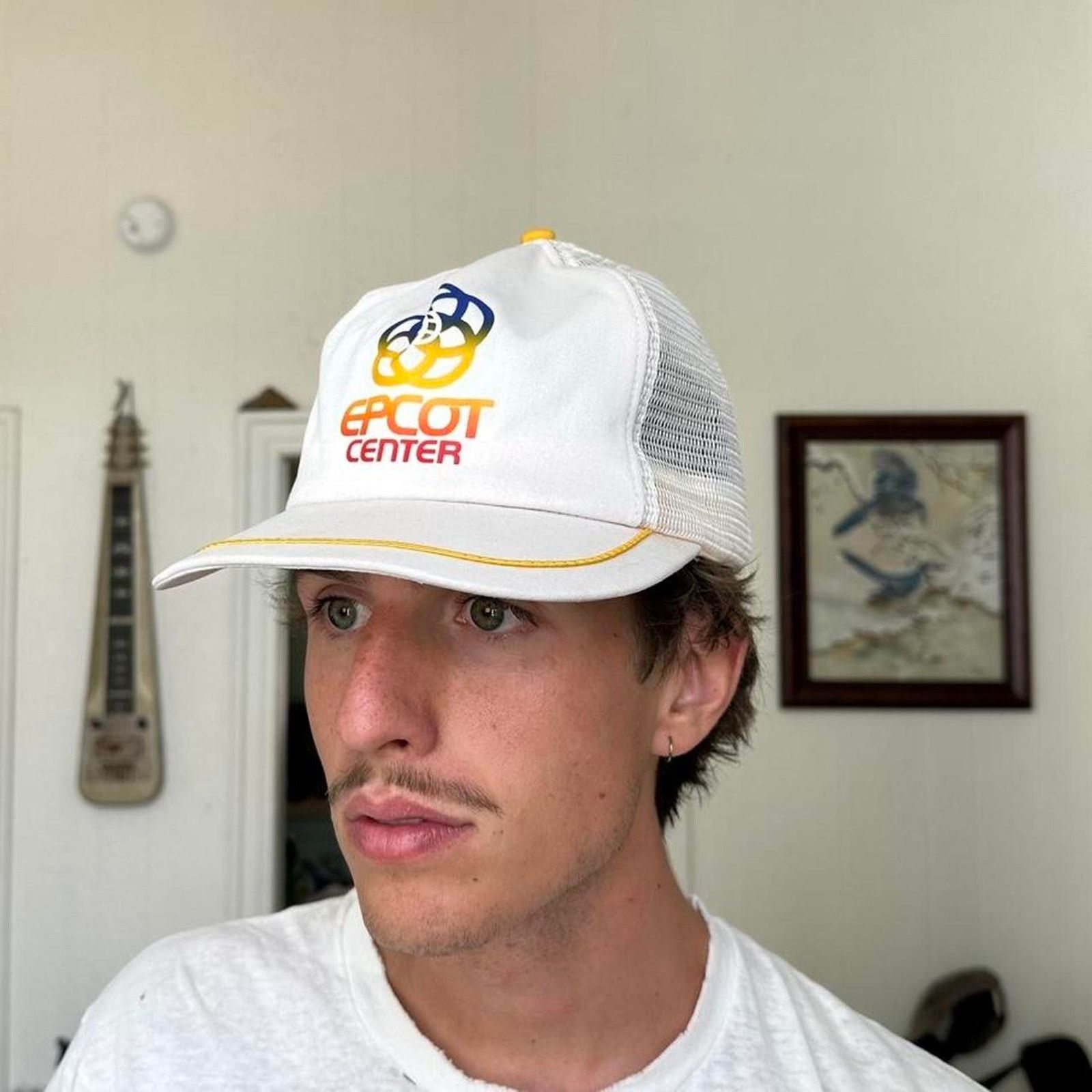 Disney × Vintage Vintage 80s Disney Epcot Center White mesh Trucker Hat Cap Size ONE SIZE - 7 Thumbnail