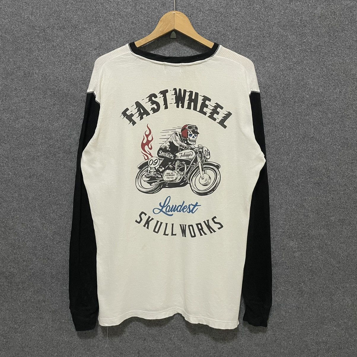 West Coast Choppers Vintage Y2K Skull Works Motorcycle L/S Waffle T Shirt Size US L / EU 52-54 / 3 - 1 Thumbnail