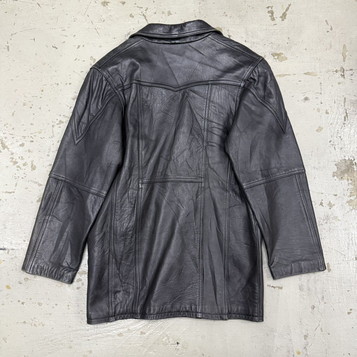 Leather Lambskin Leather Patina Double Breasted Short Coat Size US M / EU 48-50 / 2 - 6 Thumbnail