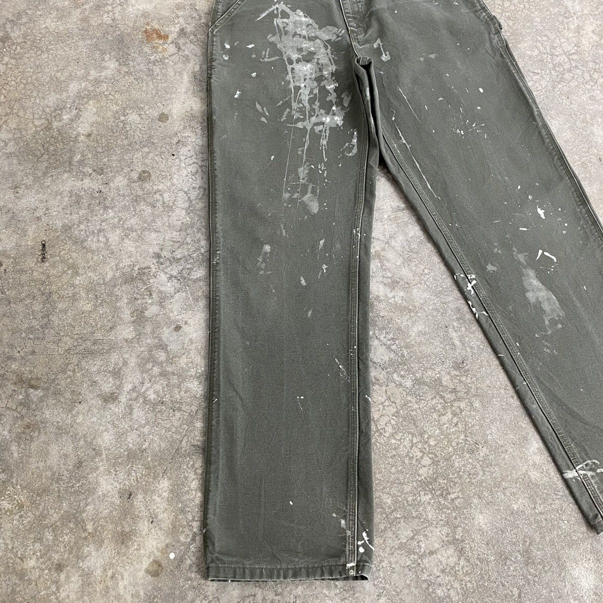Carhartt Vintage Carhartt Moss Green Stained Carpenter Pants Size US 31 - 7 Thumbnail