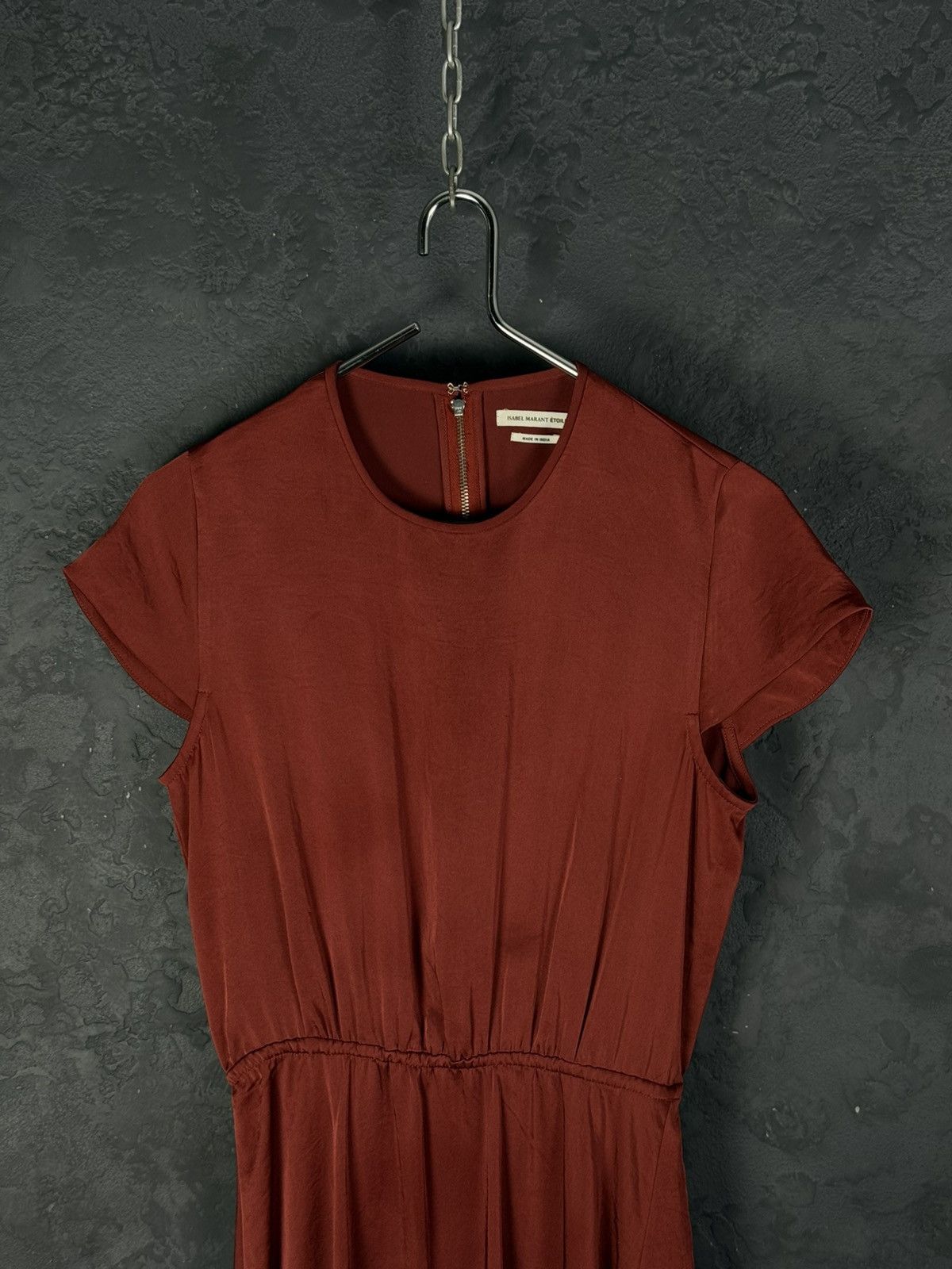 Isabel Marant Isabel Marant Etoile Burgundy Midi Dress With Sleeves Size XS / US 0-2 / IT 36-38 - 5 Thumbnail