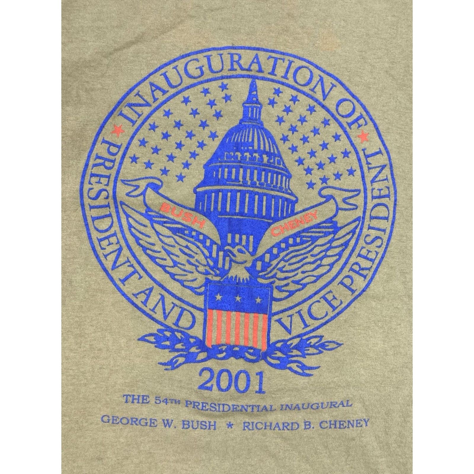 George VINTAGE George Bush President Inauguration 2001 Graphic T-shirt Men XXL Green Crew Neck Long Sleeve Size US XXL / EU 58 / 5 - 2 Thumbnail