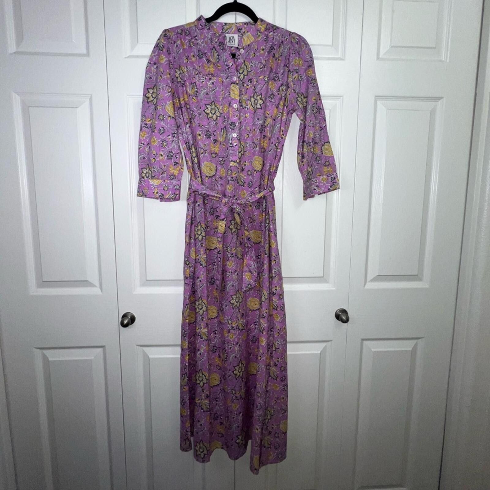 Drake DRA Cotton Anthropologie Floral Purple Women's‎ Dress medium Size M / US 6-8 / IT 42-44 - 1 Thumbnail