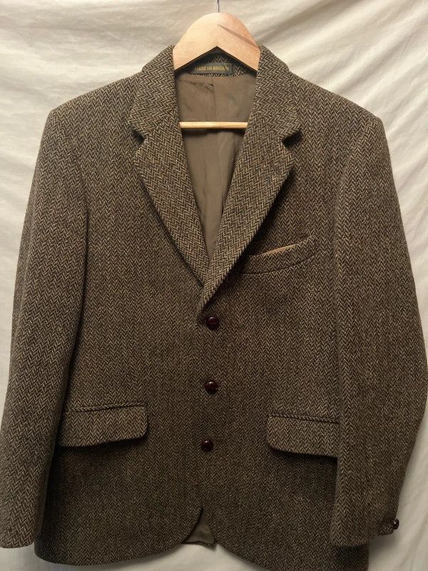 Harris Tweed Vintage Dunn & Co. Harris Tweed 100% Wool Blazer Herringbone Size 40R - 1 Thumbnail