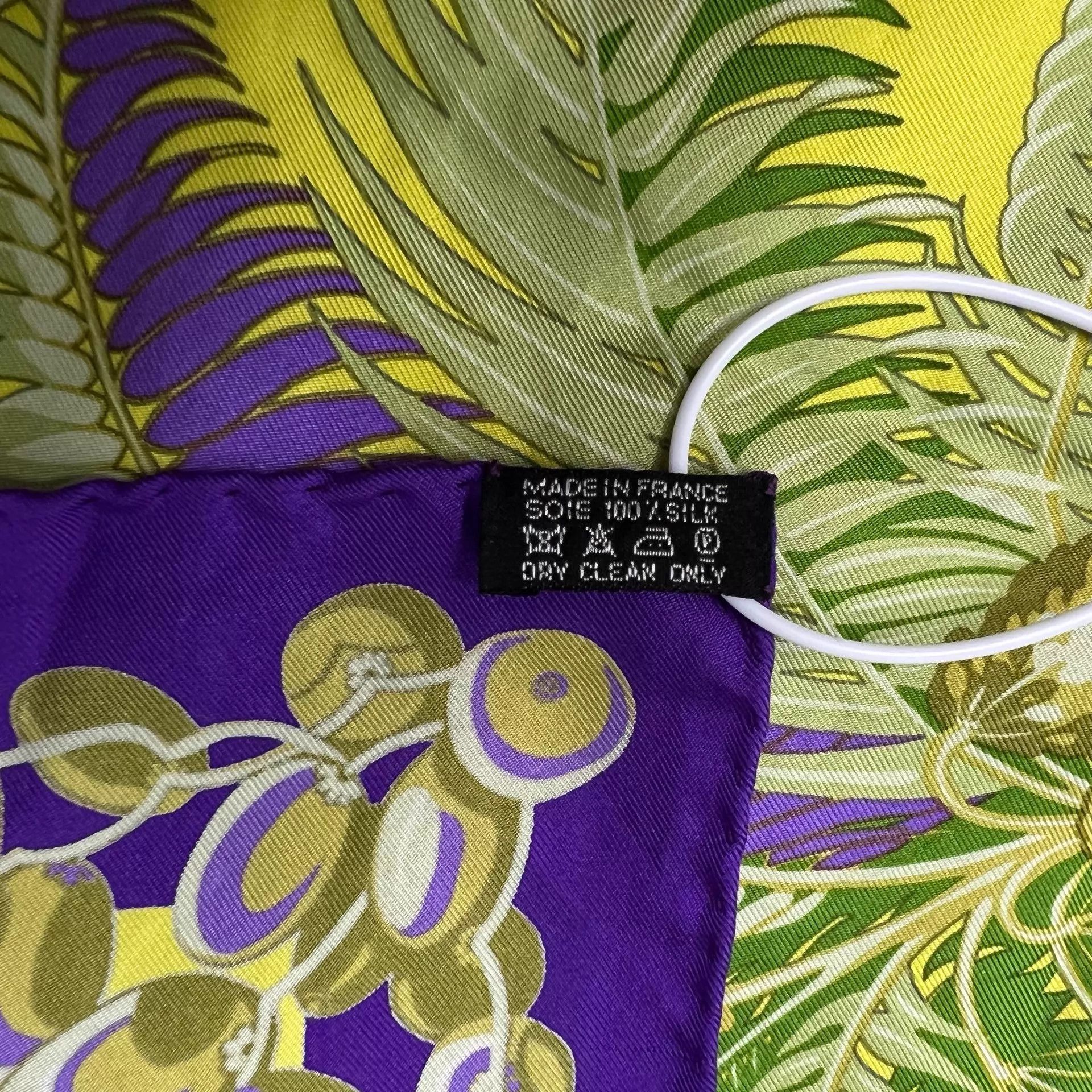 Hermes Hermes 90x90 Scarf 99New Purple Gold Phoenix Jungle Rare Size ONE SIZE - 6 Thumbnail