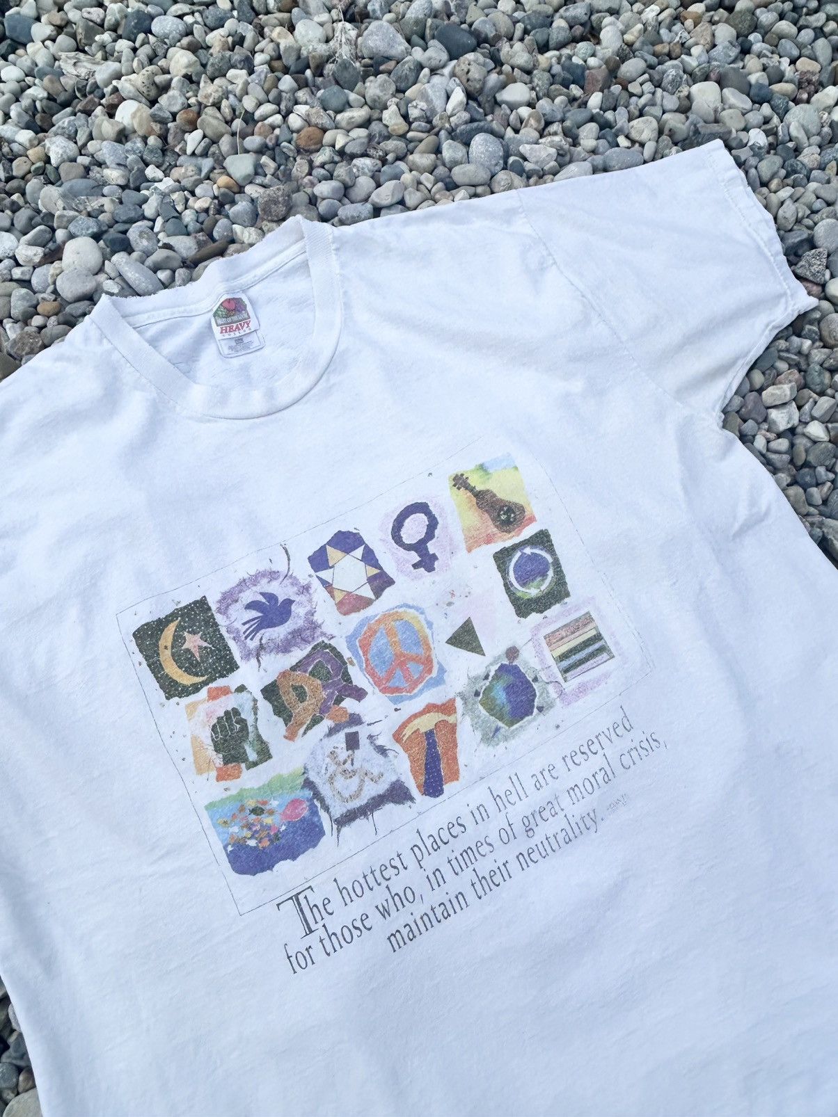 Fruit Of The Loom 90’s thrashed Dante Alighieri quote tee Size US XXL / EU 58 / 5 - 1 Thumbnail