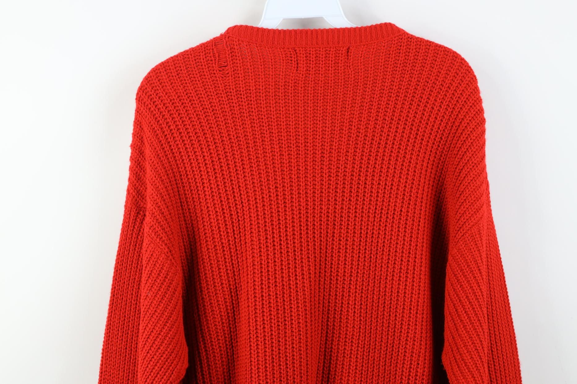 Vintage Vintage 70s 80s Streetwear Ribbed Knit Sweater Red USA Size US L / EU 52-54 / 3 - 10 Thumbnail