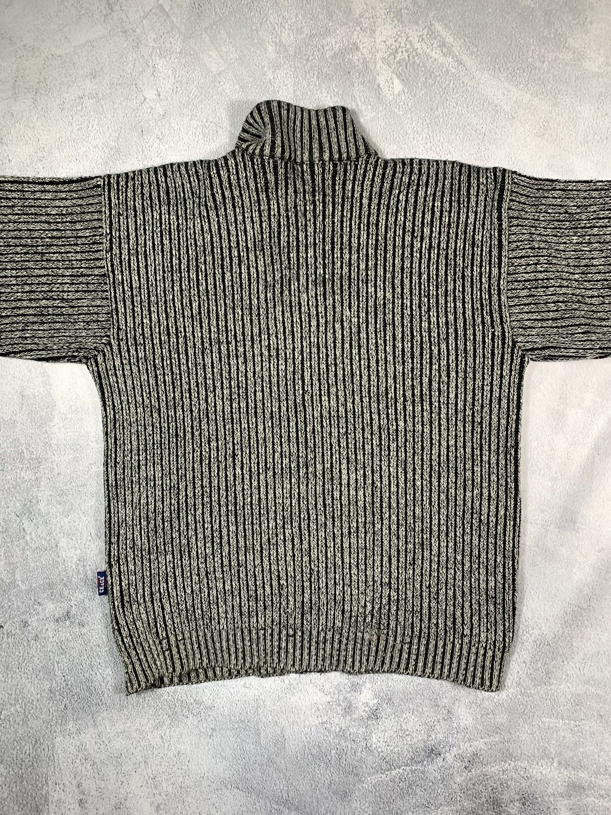 Japanese Brand × Vintage Vintage 90s ribbed zip up knit sweater old money size XL Size US XL / EU 56 / 4 - 6 Thumbnail