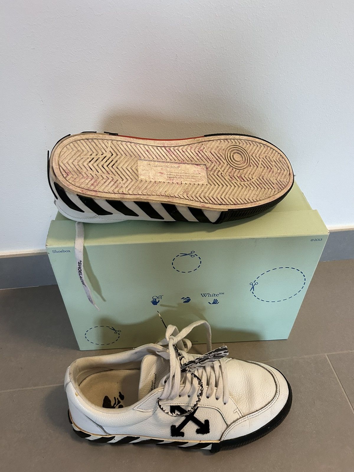 Off-White Off White Low Top Vulc 2020 White Black Leather Size US 9.5 / EU 42-43 - 8 Thumbnail