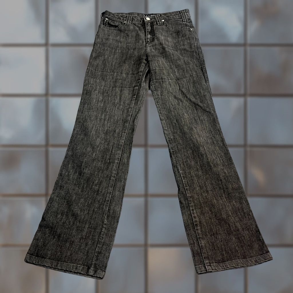 Vintage Armani Jeans Jeans Straight 28 Charcoal Grey Stretch Chambray Sequins Women 28 Denim Cotton Elastane Lyocell Regular 5-Pocket Mens Womens Size 28" / US 6 / IT 42 - 1 Thumbnail