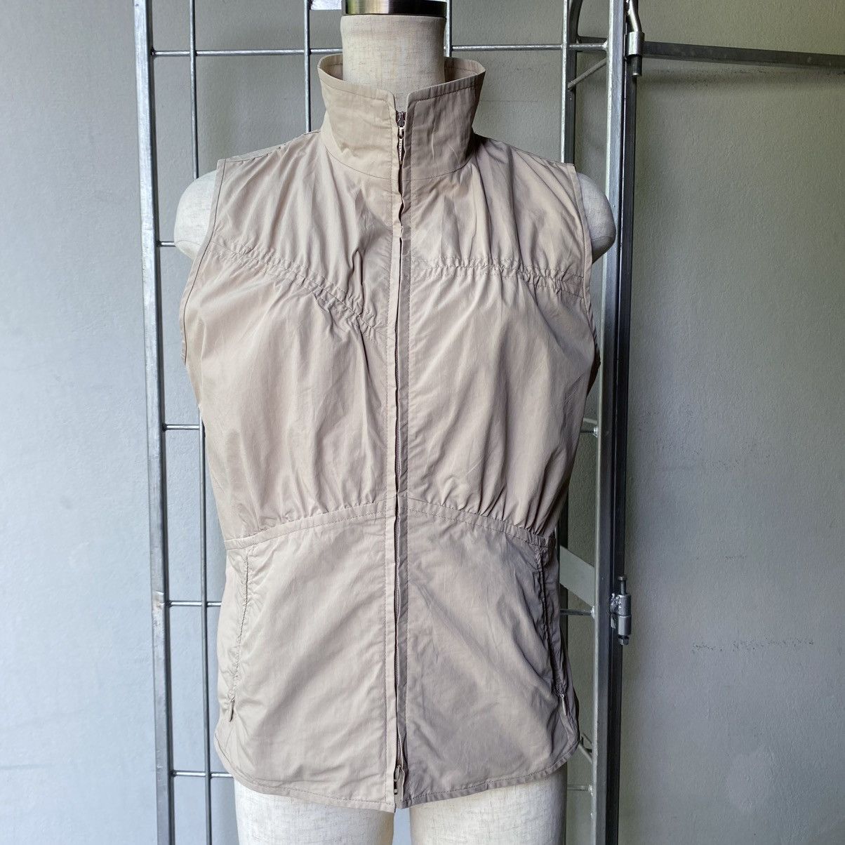 EVEX by KRIZIA Light Brown Ruched Zip Vest