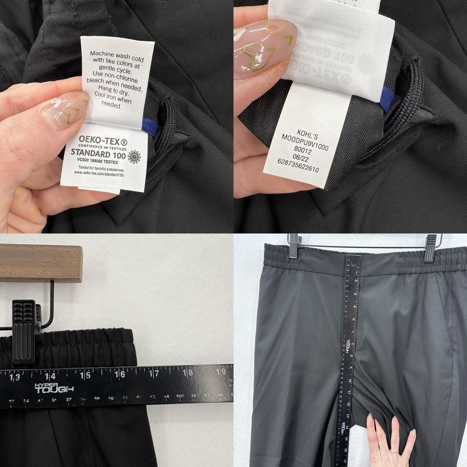 Apt. 9 APT.9 Mens Slim Fit Black Premier Flex Jogger Pants - M - Stretch, Tapered Leg, Elastic Waist, Business Casual, Office, Suit Separates Size 40R - 8 Thumbnail