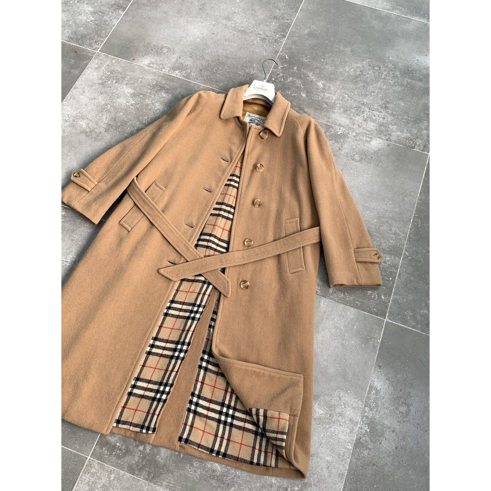 Burberry × Vintage Women's BURBERRYS CAMEL HAIR Wool Trench Coat Jacket UK 12 M Size M / US 6-8 / IT 42-44 - 3 Thumbnail