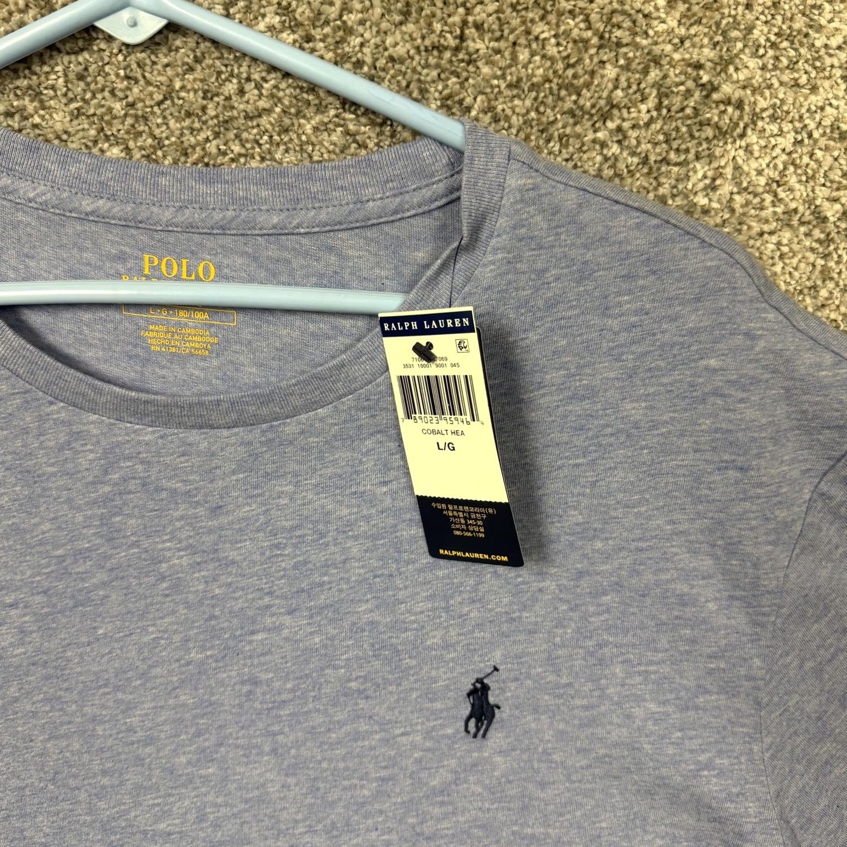 Polo Ralph Lauren Polo Ralph Lauren T-Shirt Men L Blue Crew Neck Short Sleeve Solid Logo Embroidered Vintage No Size US L / EU 52-54 / 3 - 3 Thumbnail