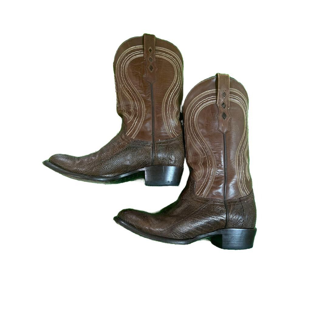 Other Vaccari Brown Snakeskin Leather Cowboy Boots USA 8 EE Size US 8 / EU 41 - 4 Thumbnail