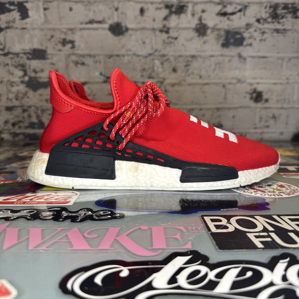 Adidas Adidas NMD HU Human Race Pharrell Scarlet Red Sz 9.5 No Box Size US 9.5 / EU 42-43 - 3 Thumbnail