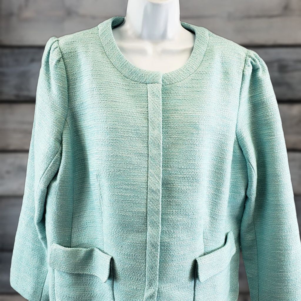 Talbots Talbots Womens Jacket 14W Blue Snap Buttons Pockets Long Sleeve Cotton Blend Jacket Womens 14W Blue Snap Buttons Pockets Size XL / US 12-14 / IT 48-50 - 1 Thumbnail