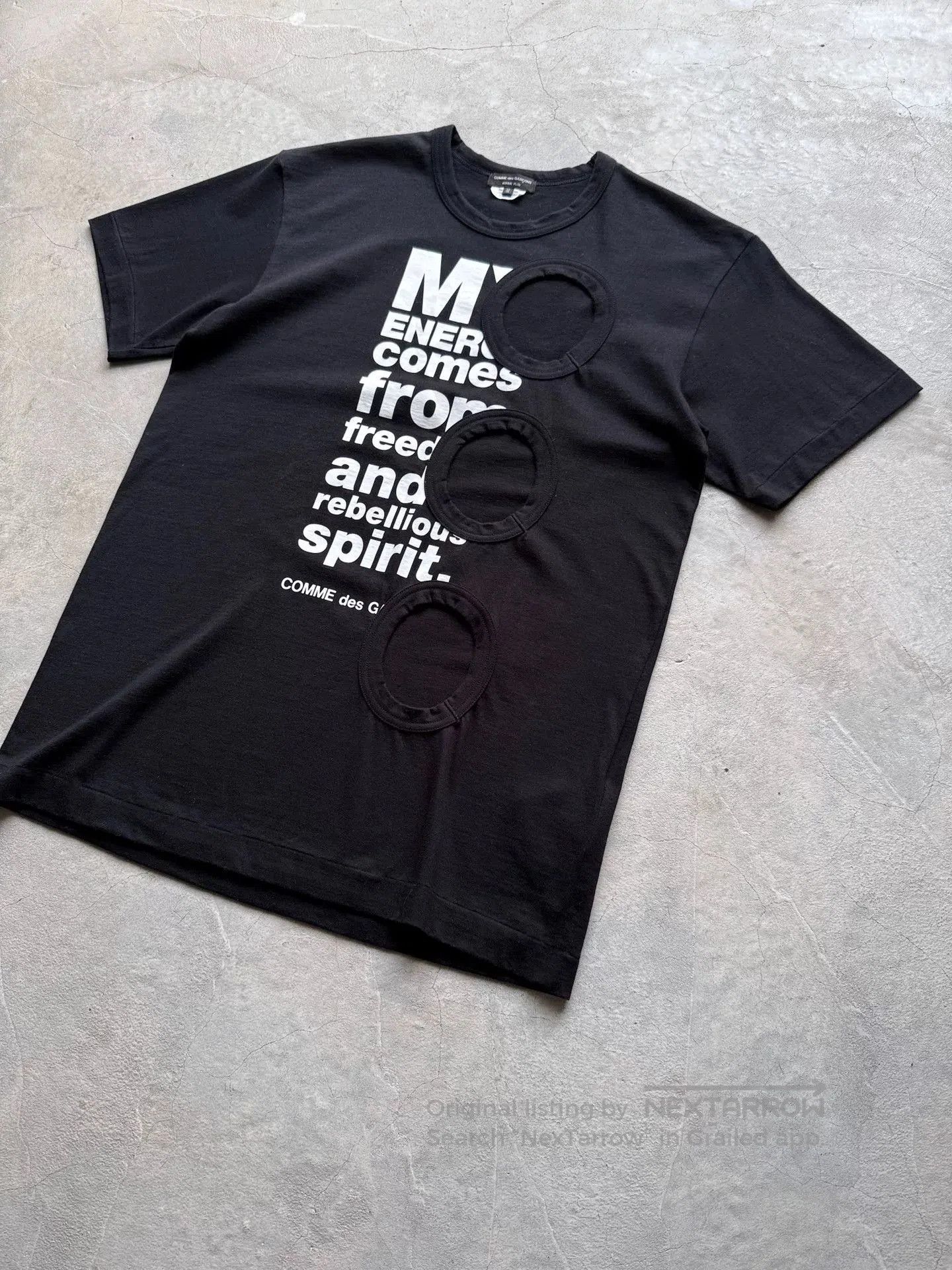 Comme des Garcons Homme Plus Comme des Garçons Homme Plus 14AW Slogan Hole Tee. Size US M / EU 48-50 / 2 - 2 Thumbnail