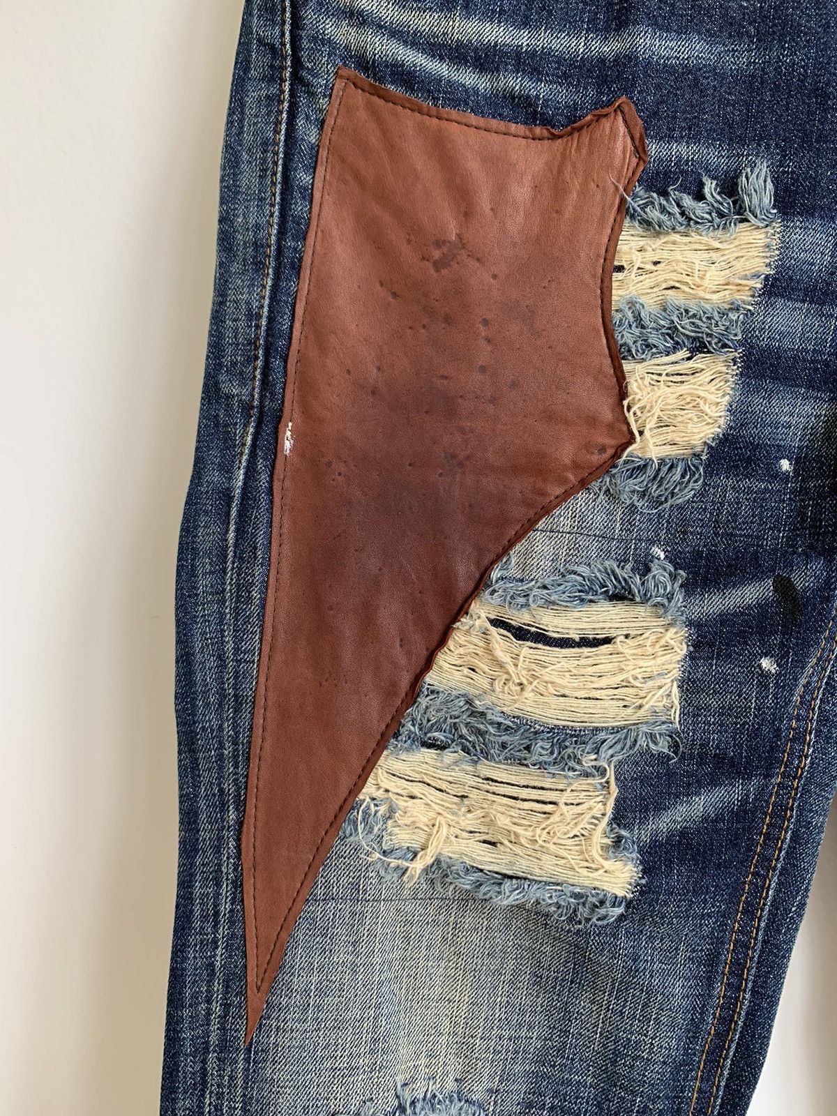 Japanese Brand Bonds & Peace Flared Bootcut Patchwork Distressed Size US 31 - 6 Thumbnail
