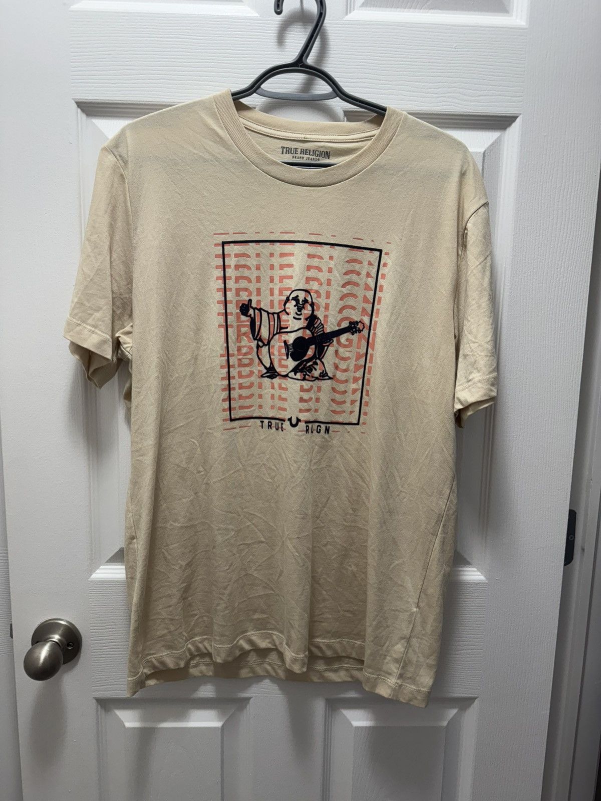 Designer × True Religion × Vintage True Religion Beige T-Shirt Classic Logo Vintage Designer Size US L / EU 52-54 / 3 - 1 Thumbnail