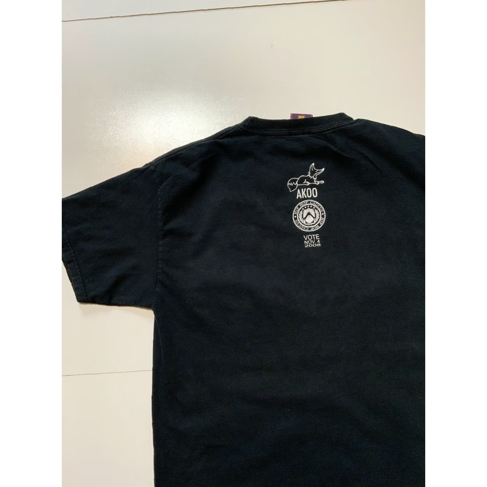 Vintage VINTAGE Akoo Respect My Vote 2008 Hip Hop Caucas Black Graphic S/S Crew T-Shirt Sz. L Mens Shirt L Black Hip Hop Votes 2008 Girls? Size US L / EU 52-54 / 3 - 4 Thumbnail