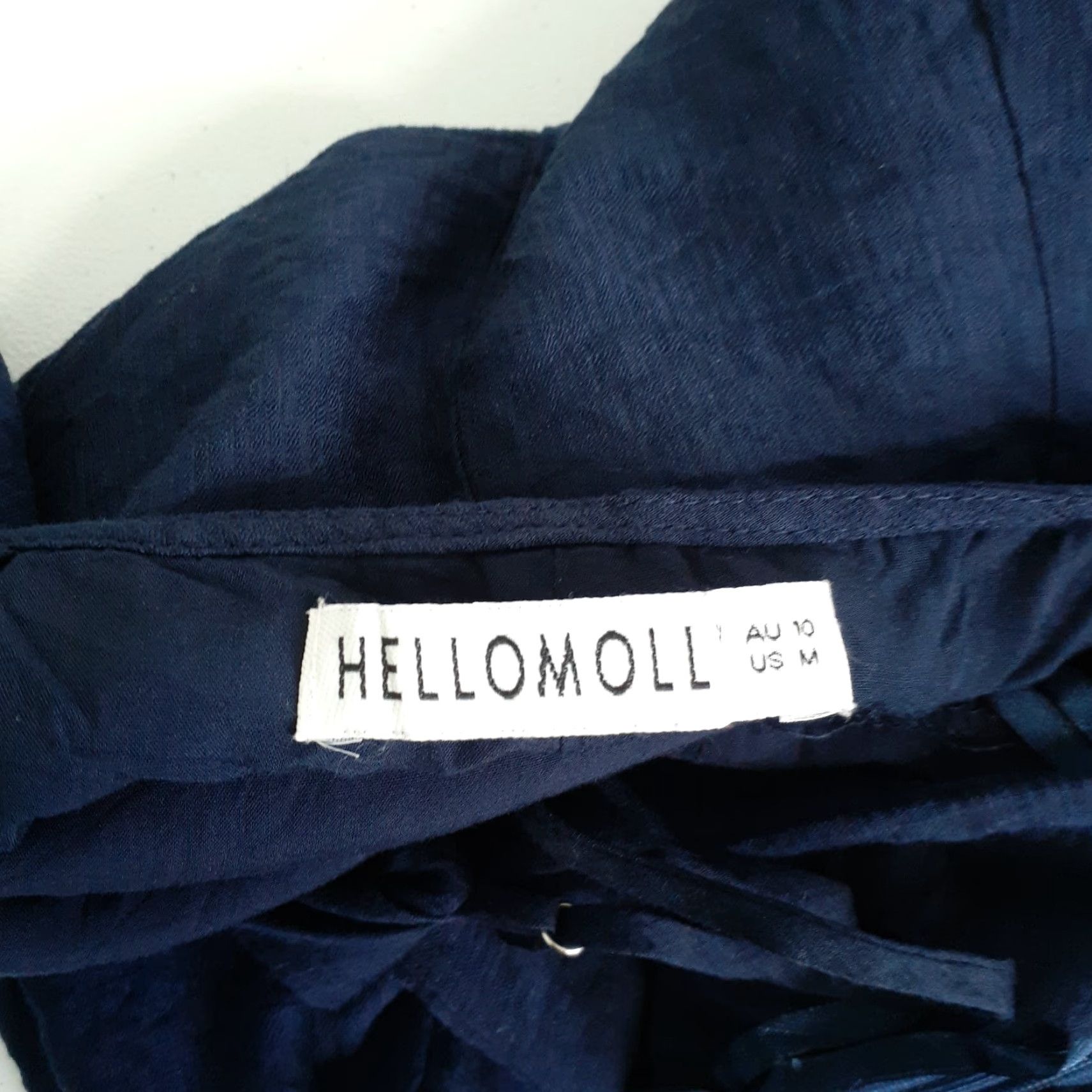 Vintage VINTAGE Hello Molly Dress Wrap Short Spaghetti Strap Navy Blue XS Waist 26" Women Wrap Dress Sleeveless Zipper Casual Party/Cocktail Size 28" / US 6 / IT 42 - 6 Thumbnail